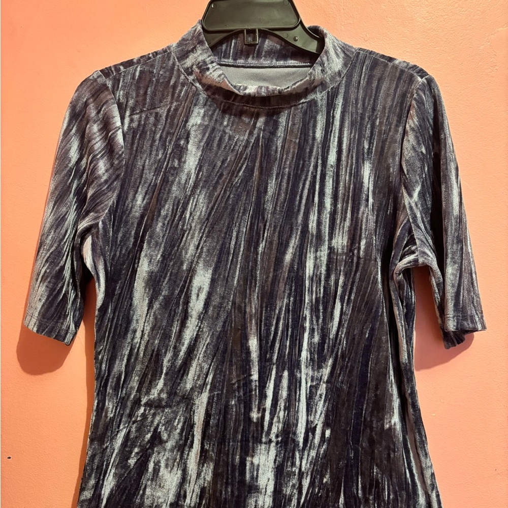 Anthropologie Mock Neck Velvet Top